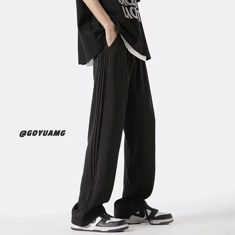 Spring/Summer US Straight Loose Yellow Retro Mens Loose Casual Pants 250410