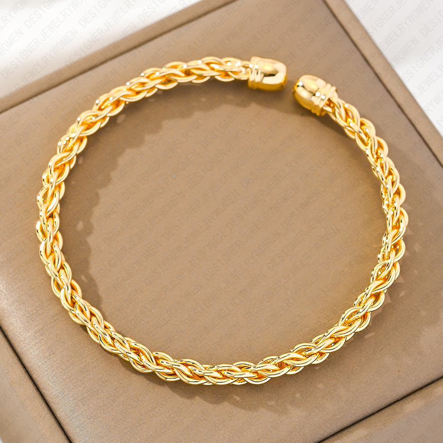 Designer Bracelet Bracelet for Women Twisted Flower Bracelets Gold Bangle Open Bangles Luxury Jewlery Designer for Women Elegant Timeless Gift Premium