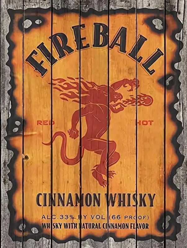 Tin Sign Fireball Distressed Retro Metal Vintage For Plaque Poster Cafe Wall Art Gift Signage esM251114