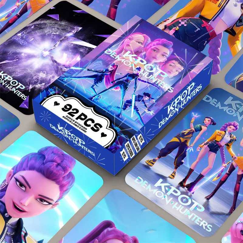 92pc Anime Movie K-POP Demon Hunters Double Sided Color Printing Card Anime Peripheral Collection Card C251114