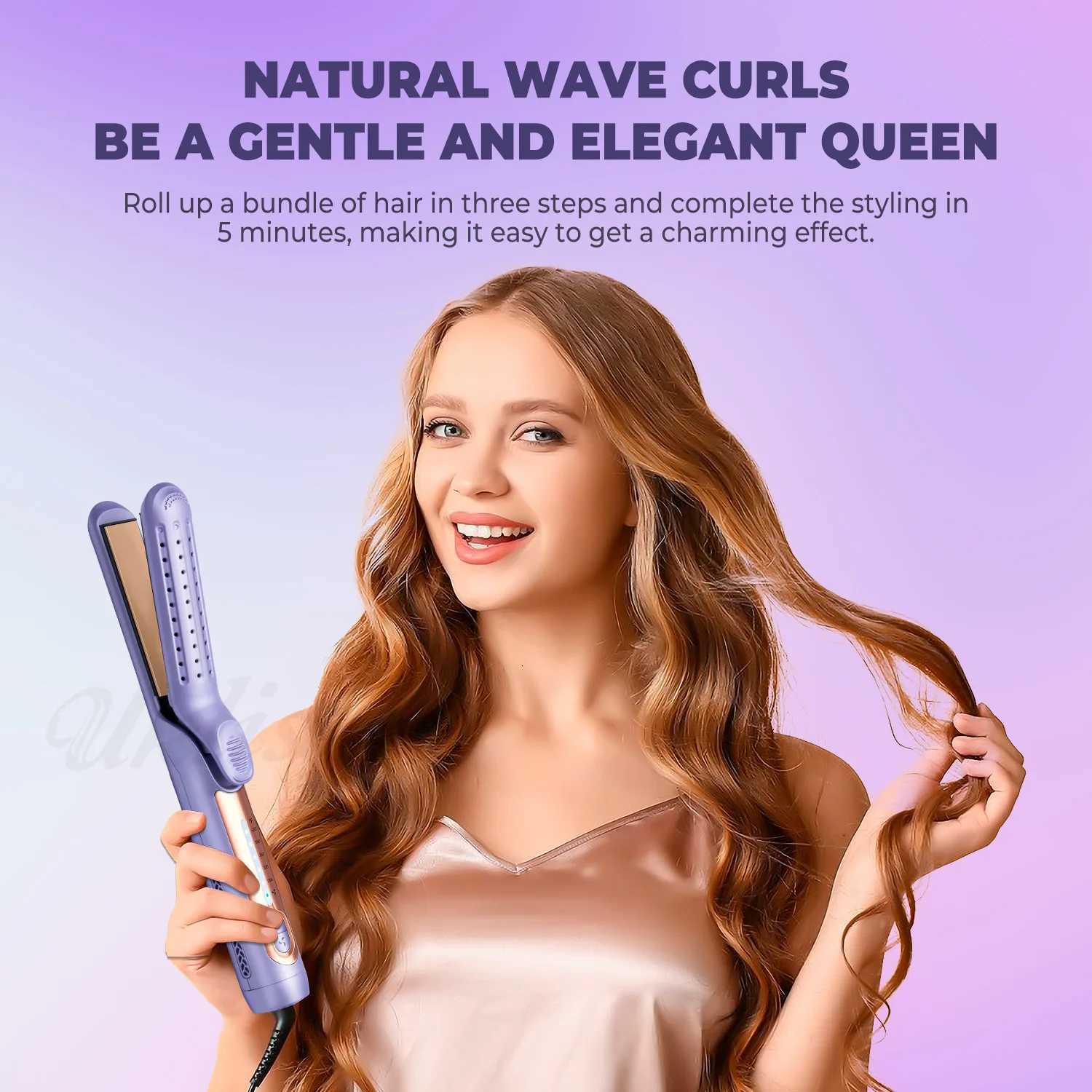 Standard 360 Airflow Styler 2 in 1 Curling Wand Titanium Flat Iron Cool Air Hair Straightener Iron Professional Hair CurlerT251114
