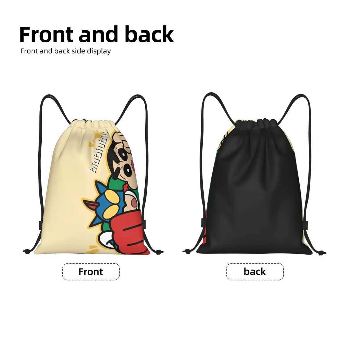 Crayon-ShinS Cartoon ChanS Anime Drawstring Backpack Gym Sports Sackpack Water Resistant String Bags for RunningW251113