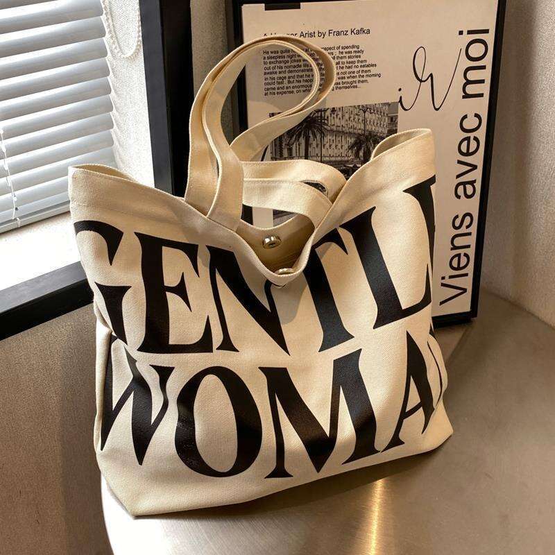 designer bag Large capacity letter canvas women's summer new internet celebrity fashion one shoulder tote for outdoor shopping bag