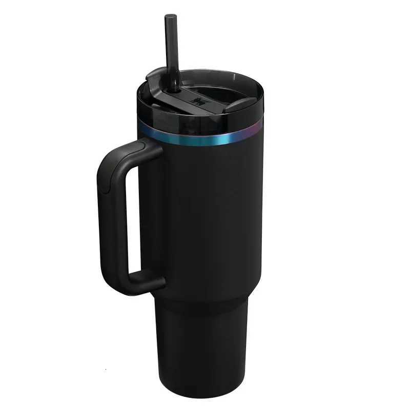 40oz Insulated Tumbler With Lid and Straws Large Capacity Stainless Steel Car Mug With Handle Vacuum Leak Proof Coffee Cup New C251114