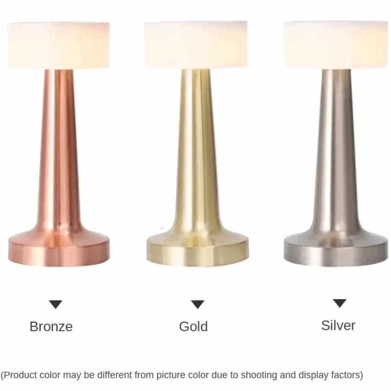 LED Metal Retro Minimalist Desk Lamp Romantic Decoration Bar Bedroom Ins Caf UBS Charging Touch Atmosphere Small Night Light M251114