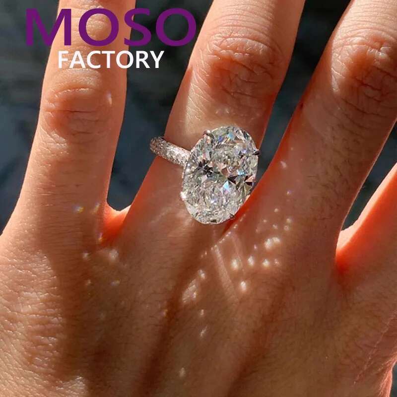 5 6 7 8 9 10 Carat Real Platinum PT950 Ring luxurious Oval shape moissanite Diamonds Women Wedding Party Engagement Ring Classi