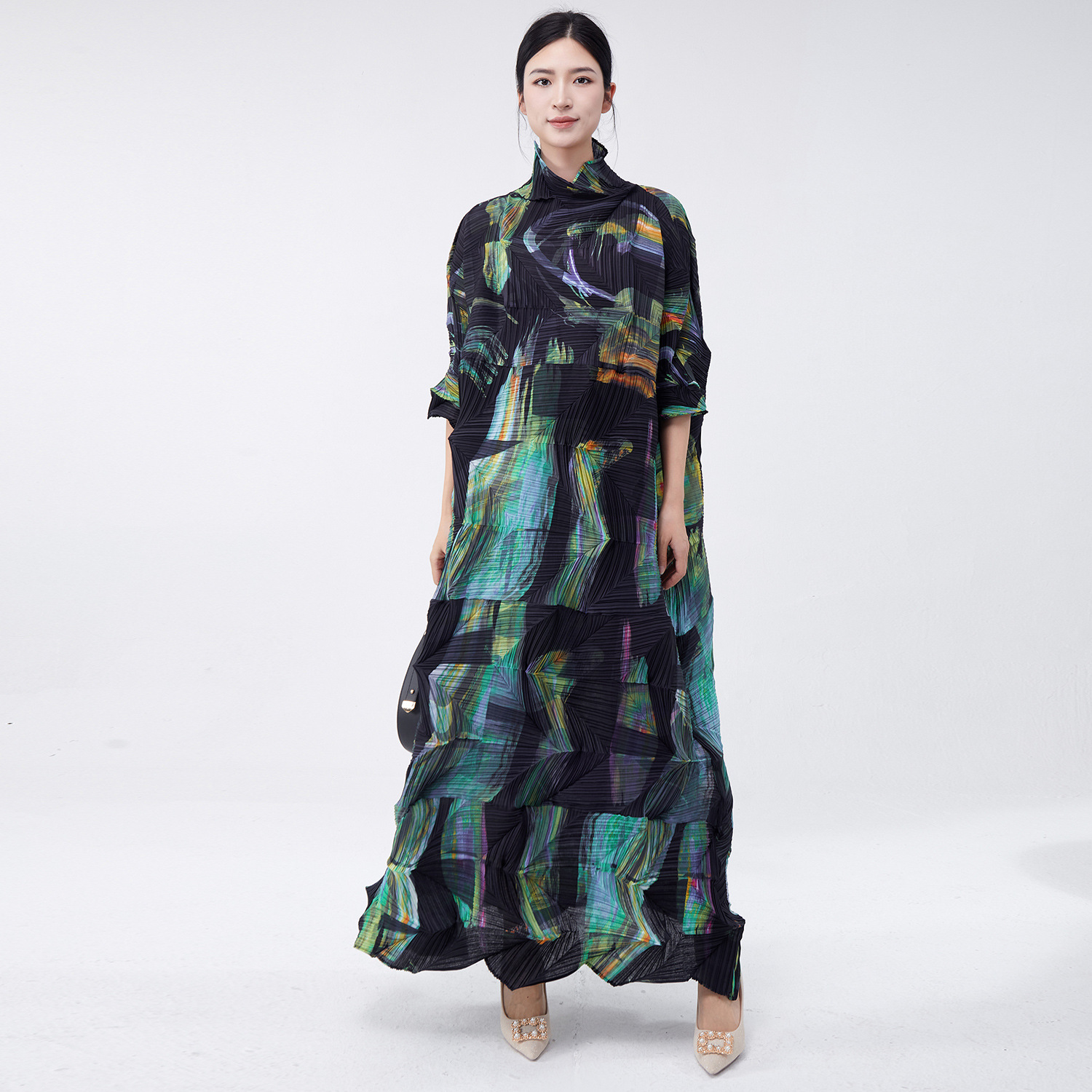 dongdumaoyi Elegant Plus Size Women's Long Skirt with High-End Print Design - Fashionable Loose Fit Temperament Dress