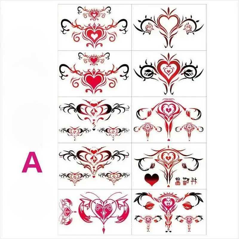 Succubus Temporary Tattoo Set Sexy Cartoon Anime Fake Tattoo Durable Tattoo Stickers Abdominal Waterproof Temporary TattooXJ25414