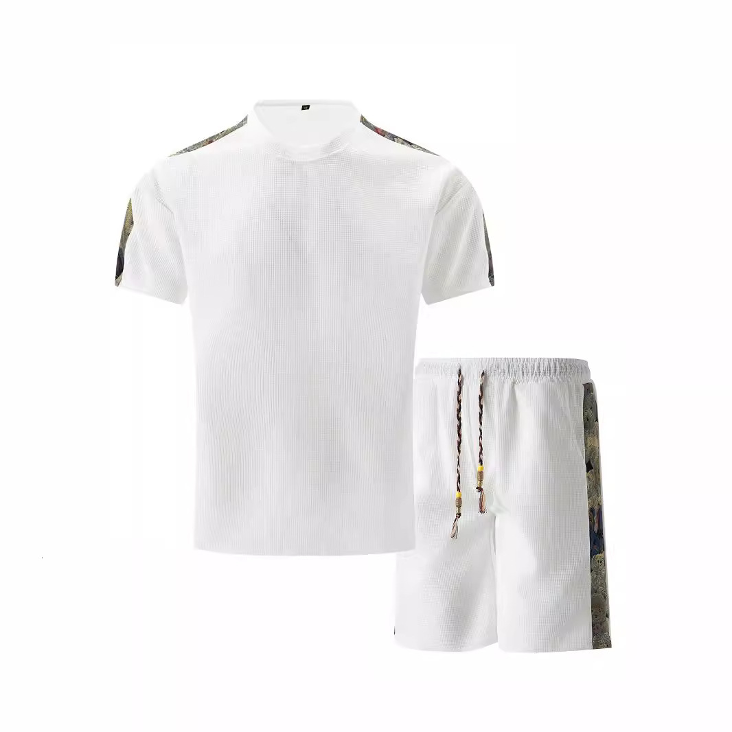 2025 youth fashion slim fit shorts short sleeved men's summer high-end casual suit