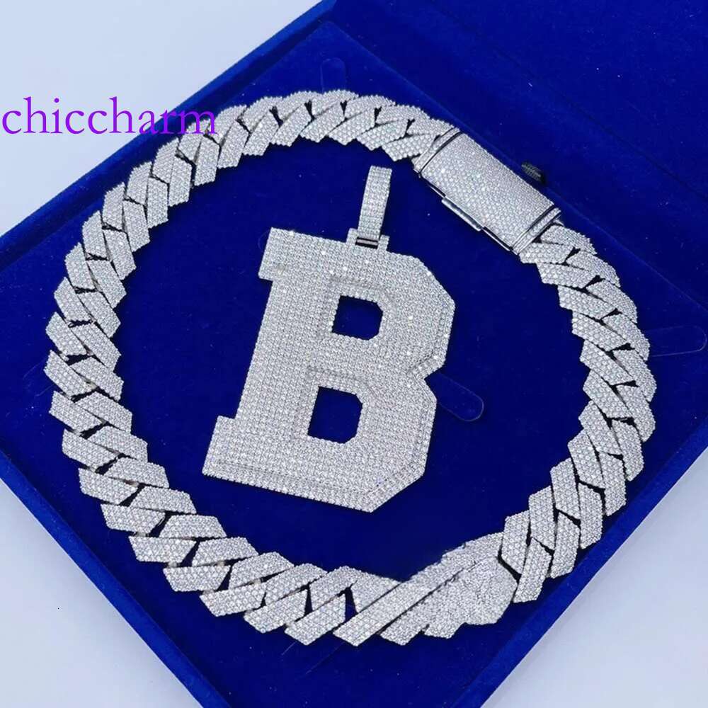 necklace moissanite chain Hip Hop Gold Iced Out Vvs Moissanite Dia Custom Letter Name Necklace