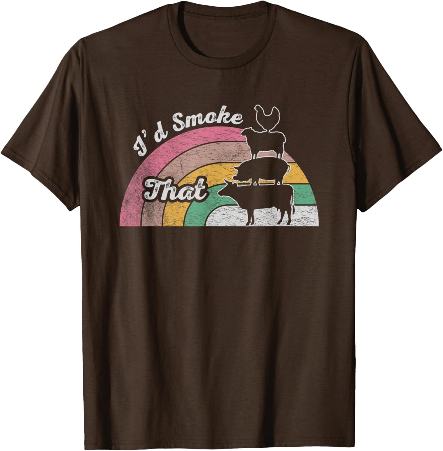 T shirt for Mens Id Smoke That Farm Animal Retro Graphic Tee Casual Tops Clothes Short sleeve cool fashion