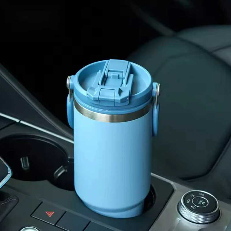 Tyeso Large-Capacity Stainless Steel Vacuum Flask with Handle Dual-Drink Coffee Mug Hot And Cold Retention Car Ice Cup C251114