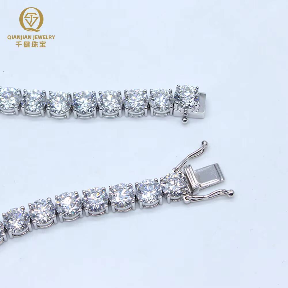 3mm 925 Silver Gold Plated Moissanite Tennis Bracelet 7 Inches Link Chain VVS Clarity GRA Certified Passes Diamond Tester