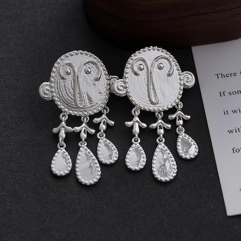 Crying Man avatar Stud Earrings 24 Vintage Tassel Premium Pendant chic eardrop large size 250411