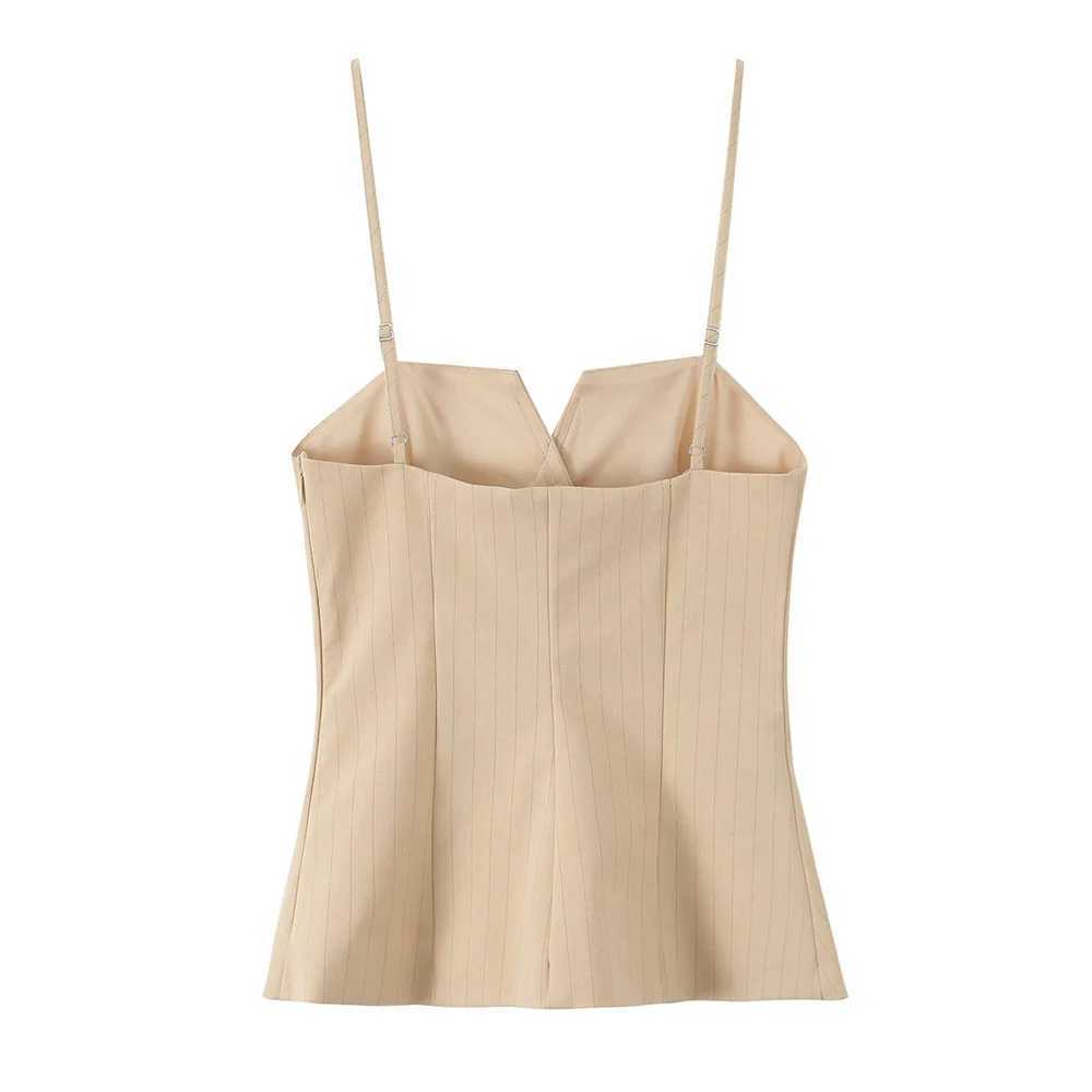 UNIZERA Womens Striped Thin Belt Top and Pants Set with Ruffle Decoration Spring New Product Casual Womens WearXJ250414