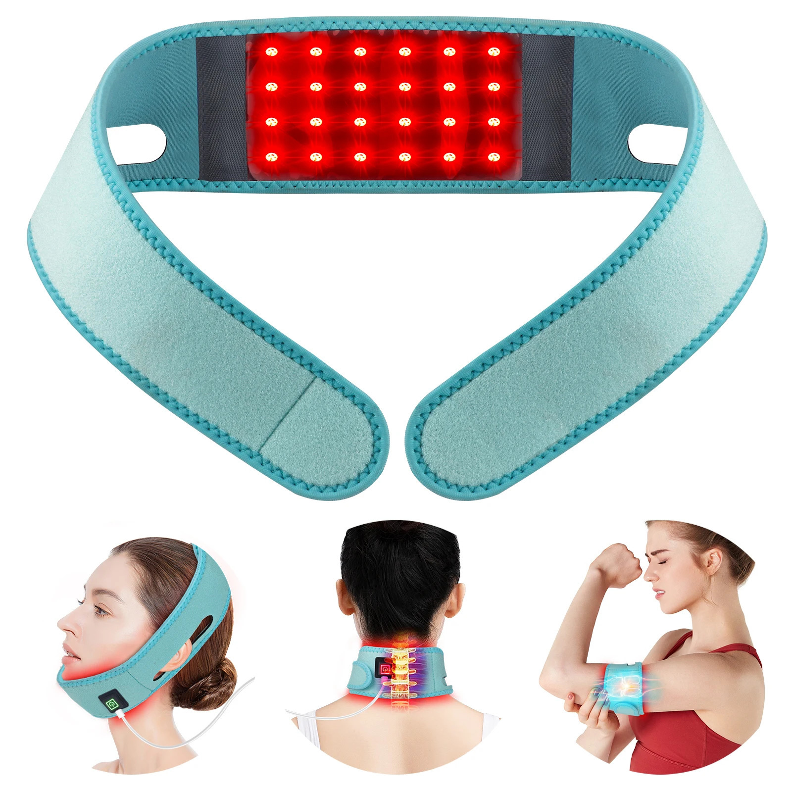 Red Light Therapy Infrared Lifting Firming Skin Chin Neck Home Use Heating Belt Pain Relief Wrap 660NM 251106