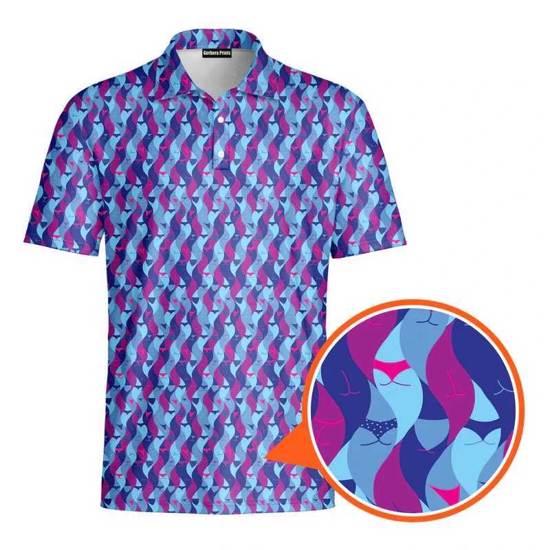 Sexy all print humorous polo shirt mens hip-hop street personality short sleeved button up golf shirt summer carnival party fun top W250414
