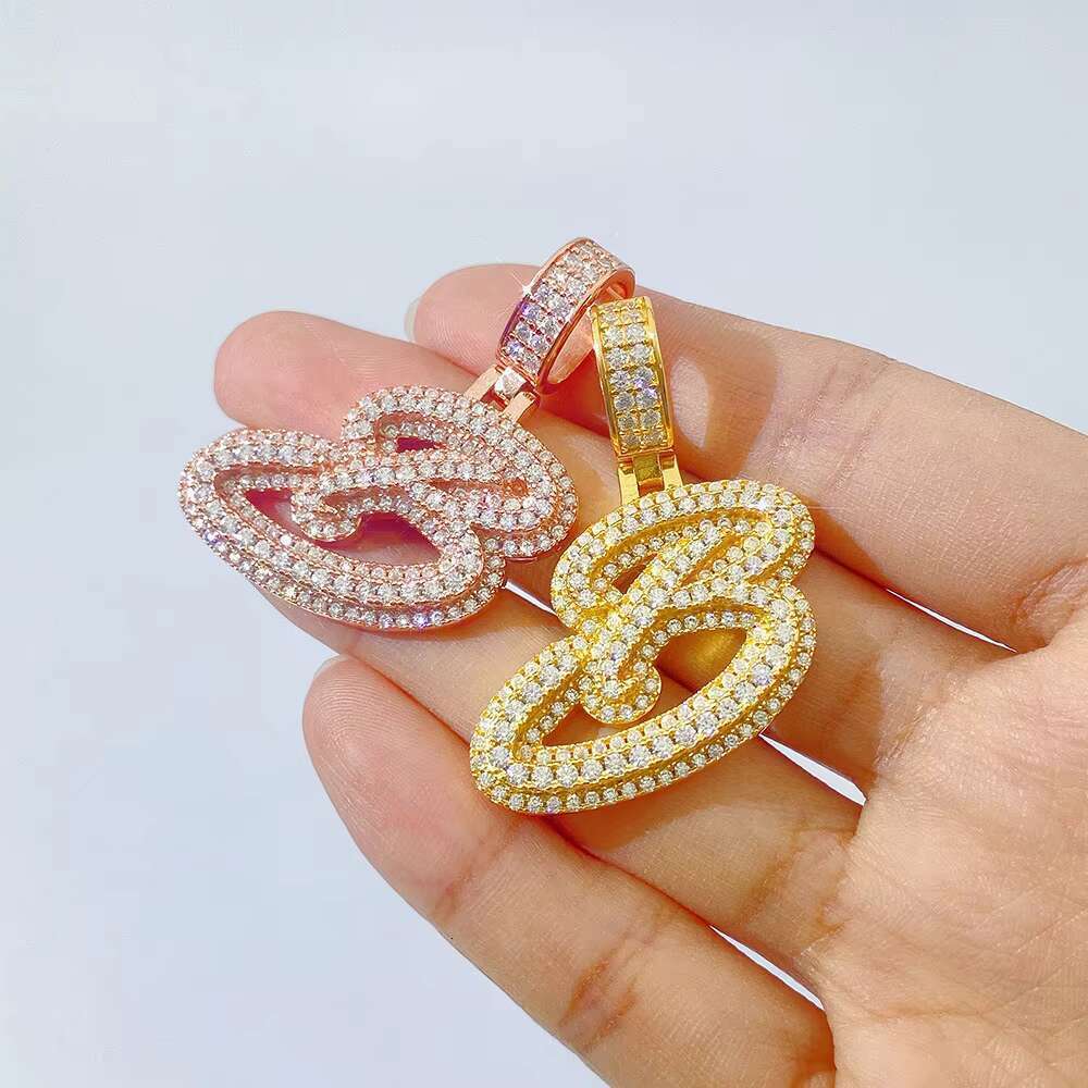 Hip hop sterg sier VVS Moissanite rose gold letter capital B men's accessory pendant
