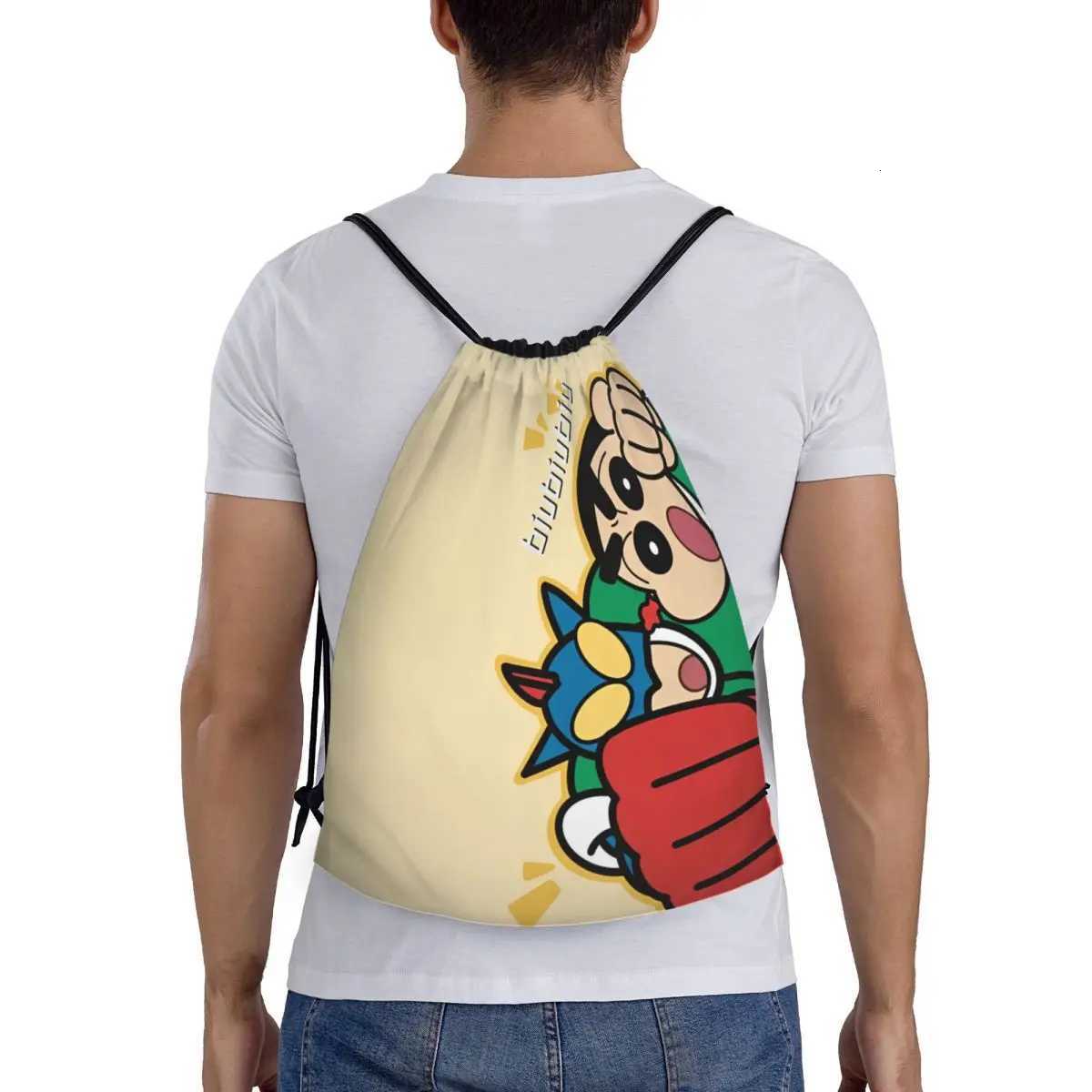 Crayon-ShinS Cartoon ChanS Anime Drawstring Backpack Gym Sports Sackpack Water Resistant String Bags for RunningW251113