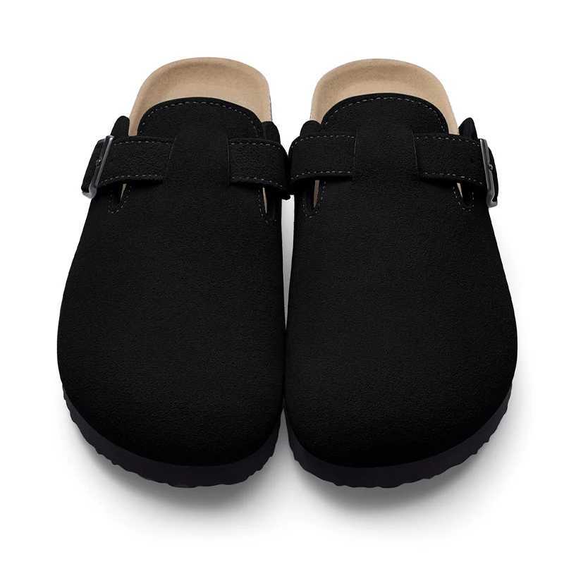 Summer Suede Clogs Slippers Women Clogs Slippers Outdoor Non-Slip Beach Sandals Unisex Cork Clogs Slippers With Adjustable Buckle W250805