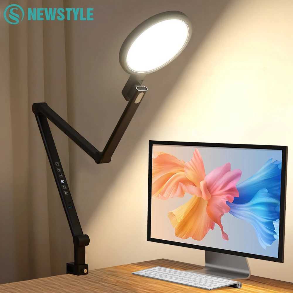 LED Full-spectrum Eye-caring Reading Desk Lamp 4-Axis Rotation Folding 5 Color Temperatures 5 Level Dimming Touch Control Lamp M251114