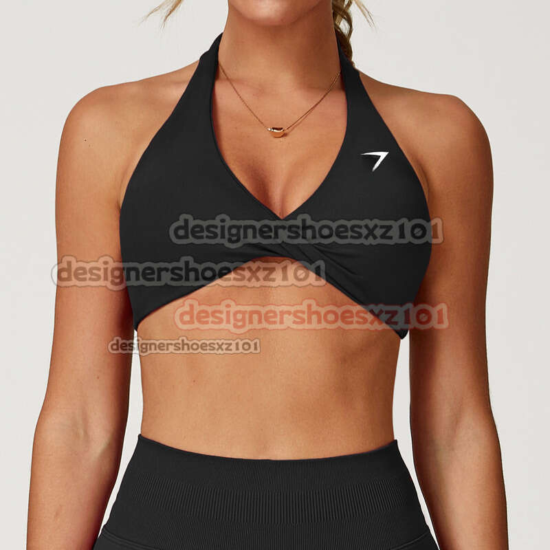 Gyms Shark Vest Yogawomen Gymsharkmen Breathable Halter Neck Yoga Sports Bra Tight Top Designer Seamless Fitness Bra Quick Dry Beautiful Back Fitness Suit