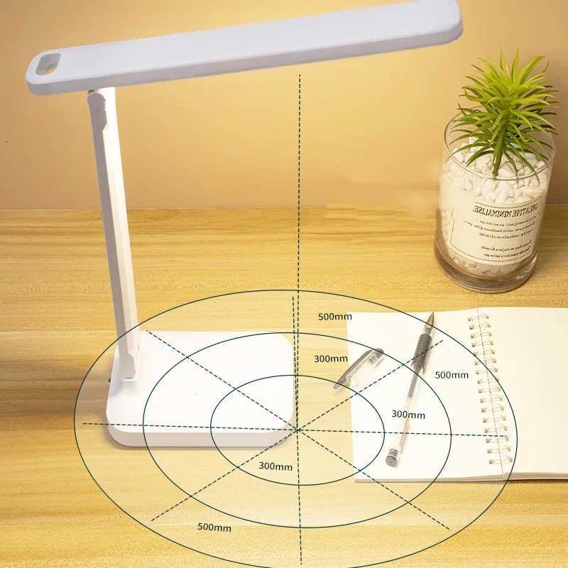 4000mAh Chargeable LED Table Lamp USB Folding Stepless Dimmable Desk Lamp Touch Foldable Eye Protection Reading Night Light M251120