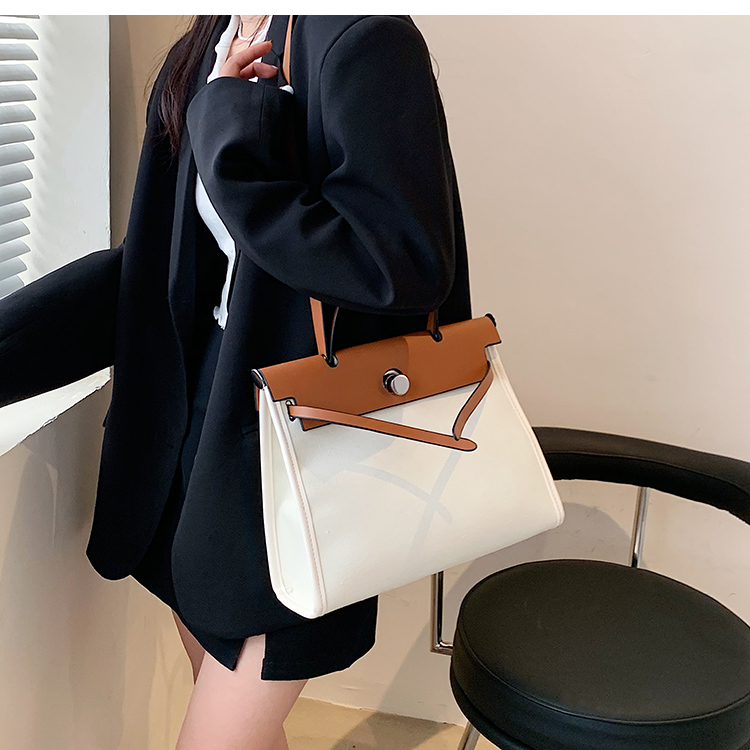 European and American fashion tote bag new canvas women's bag retro briefcase handbag single shoulder and cross body bag