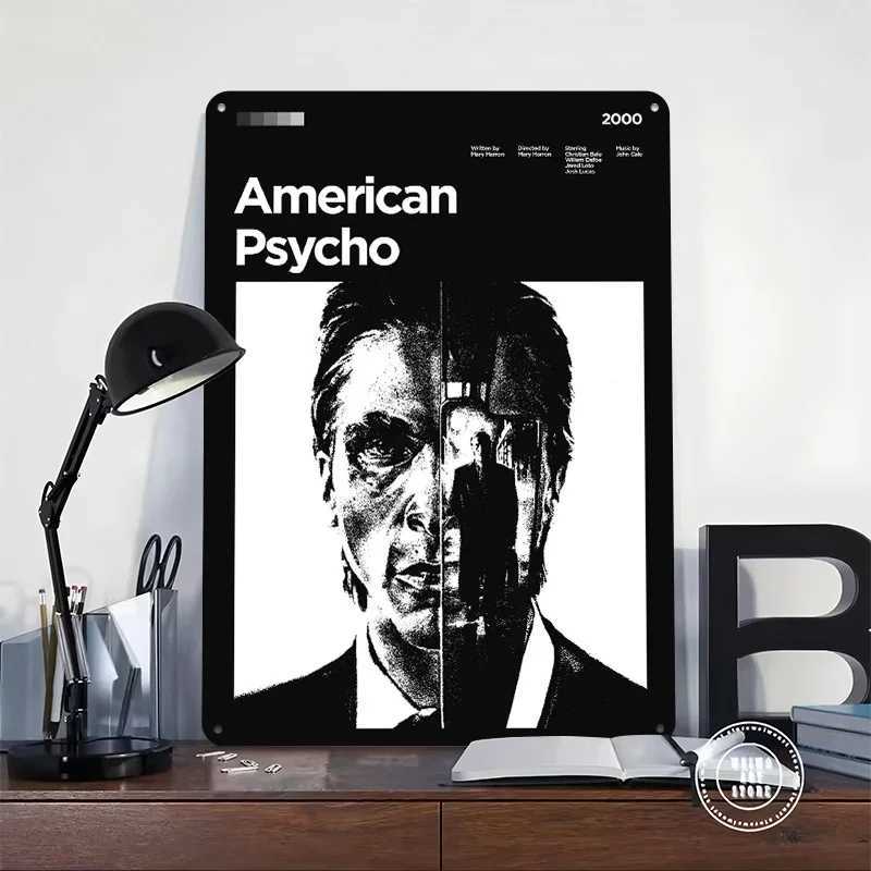 American Psycho Movie Metal Poster Tin Signs Wall Art Posters on the Wall Decoration Items Custom Metal Sign for Home DecorationM251114