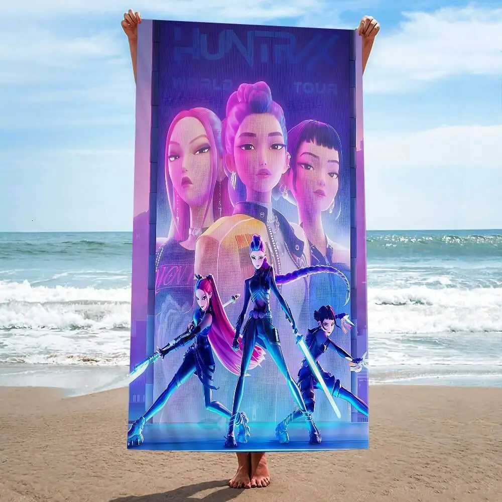 Movie KPop Demon Hunters Microfiber Beach Towel Absorbent Quick Dry Soft Yoga Swimming Resort Mountain Climbing Towel Z251111