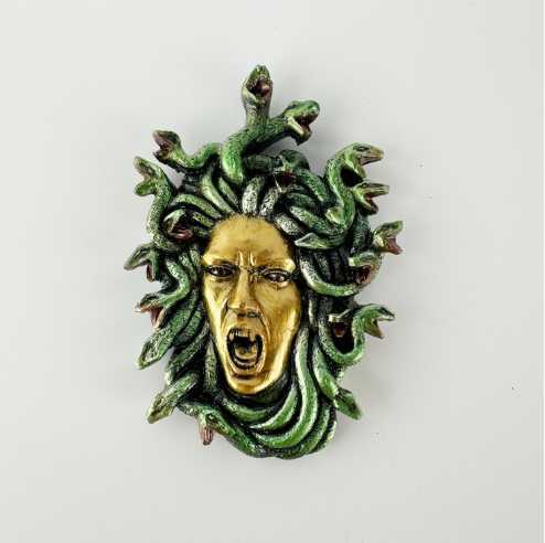 Snake hair snake head Greek head imitation ancient resin wall carved home decoration pendant w250414