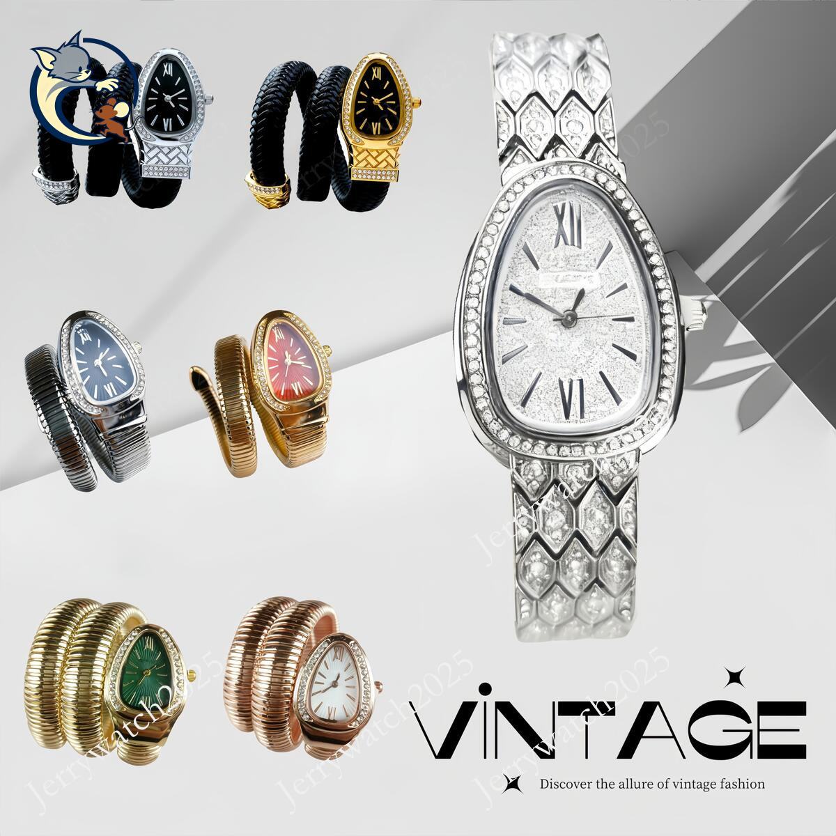 Designer Bulgarii Watch Titanium Diamond Steel Design High Quality Snake Watches Metal Winding Design Bulgariserpenti Watch For Woman Girls Christmas Gift 9a