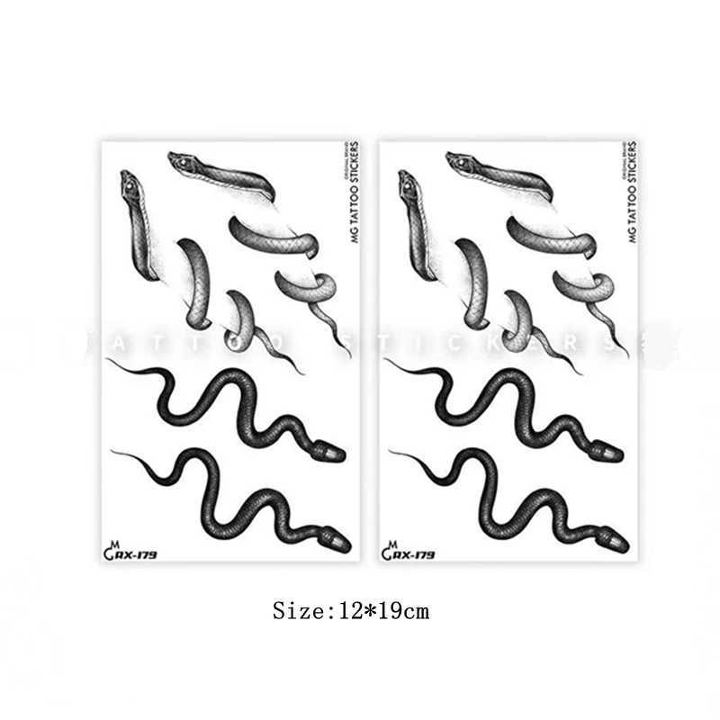 Black Snake Collar Temporary Tattoo Stickers Mens and Womens Tattoos Et Art Corporel Fake Tattoos Cool Tattoos TenporalesXJ25414