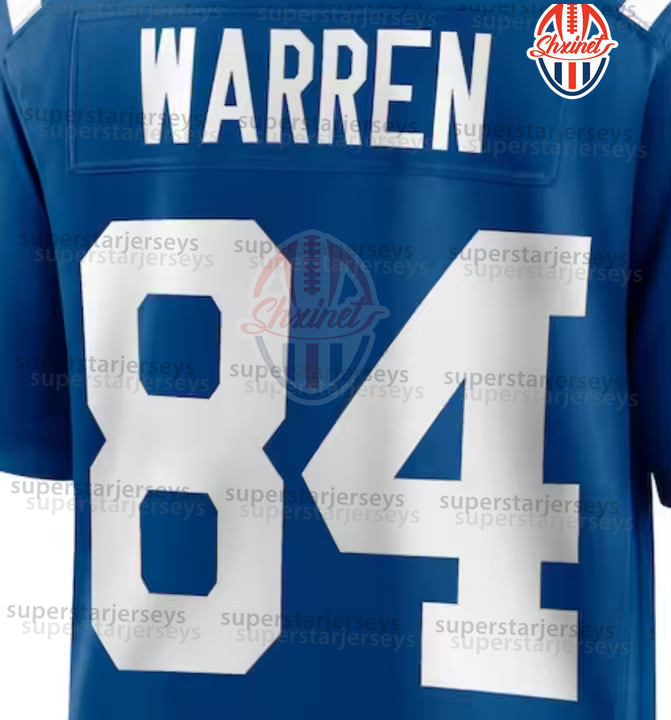 84 Tyler Warren 2025 Football Jersey 17 Daniel Jones Jonathan Taylor Pittman Jr. Muma Manning Leonard Richardson Nelson Scott Blackmon Howard Custom S