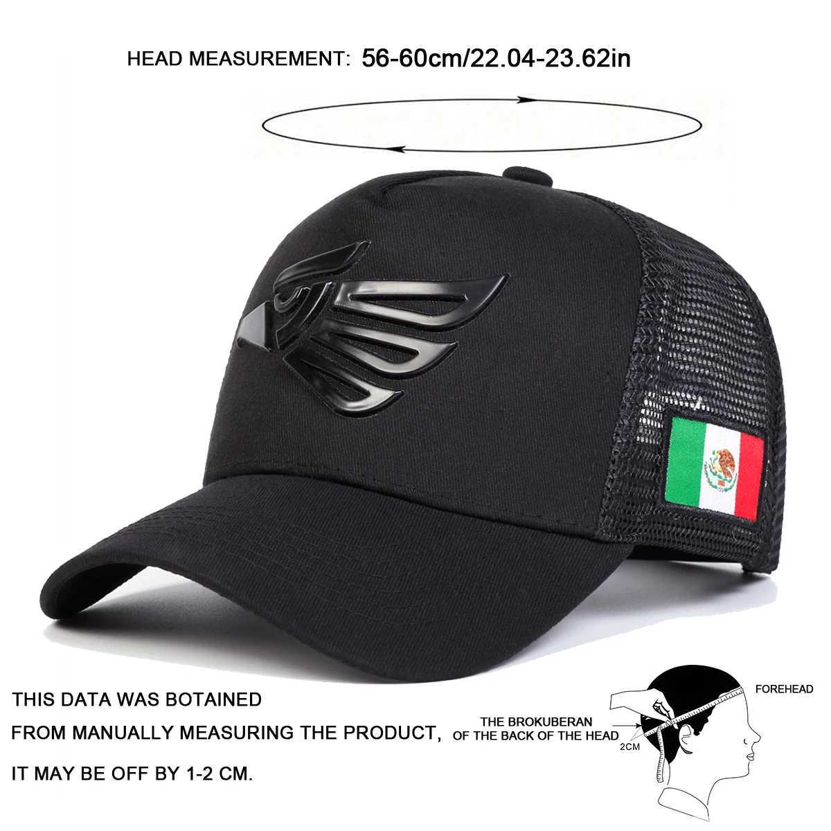 Neutral Mexican Eagle Label Baseball Mesh Hat Spring Summer Outdoor Adjustable Casual Hat W250414