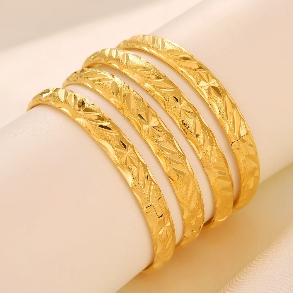 24K Gold Plated Dubai can open Bangle for Women Middle East Gold Bangles Ethiopian Mesh Bracelets Wedding Jewelry African Gifts 251113