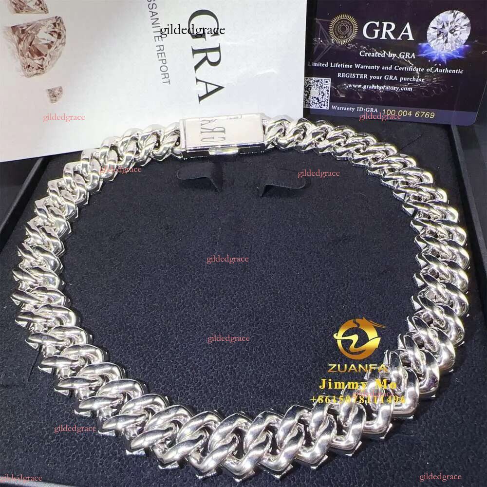 New Design Big Guy Heavy Solid Sier 19mm 4 Rows Iced Out Hip Hop VVS1 Moissanite Dia Miami Cuban k Chain