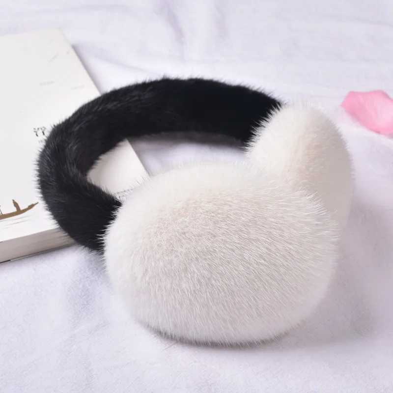 Besfilin Foldable Genuine Real Mink Fur Ear Muffs Cozy Ear Covers for Men And Women Unisex Keep Warm Spring Autumn Winter L251125