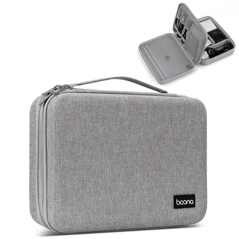 Hard Case Large Capacity Digital Storage Bag Travel Power Bank Data Cable Organizer Bag Mobile Phone Charger Protective Case 250407