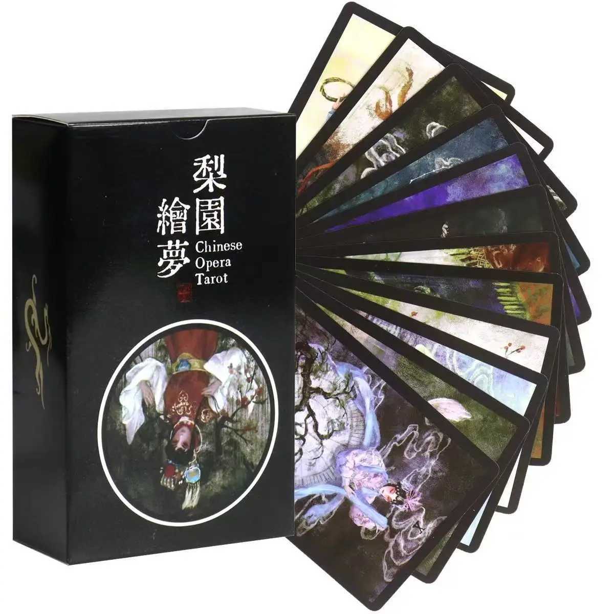 1036cm - Chinese Opera Tarot Deck Black Border Waite-Based System 78 Pcs Cards Perfect for Collectors Readers C251114
