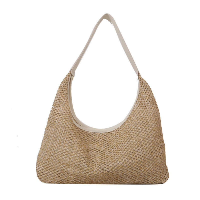 Handmade Beach Bag Grass Large Capacity Fashionable Leisure Popular In Summer 2024, Korean Version Woven Single Shoulder Underarm Bag, Tote Bag Kq2