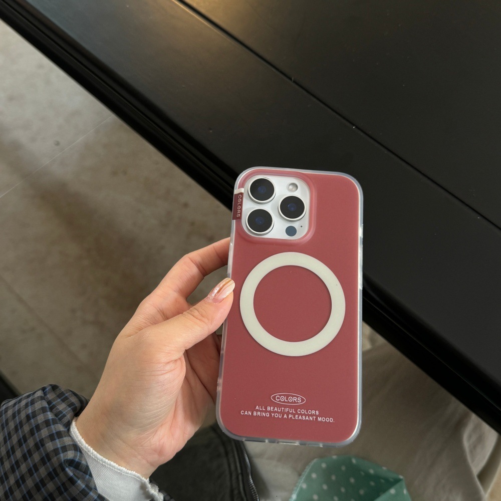 Solid Color Matte Magnetic Phone Case Compatible with iPhone 17/16 Pro Max Heart Stand Case iPhone 15/14 Pro