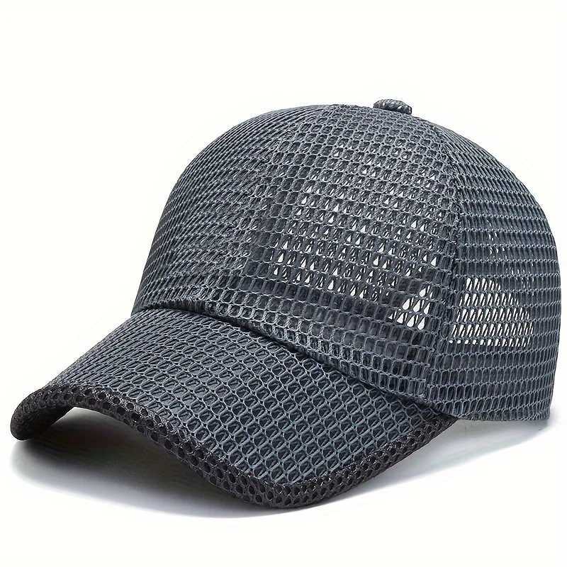 Mens solid color mesh breathable baseball cap sun protection cap womens sports cap camping cap W250414