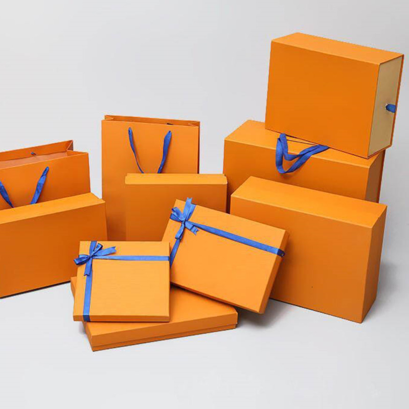 Designer orange Gift Box Classic perfume Bag box empty box gift box retail handbag paper bag shopping bag carry bag dust cloth bag