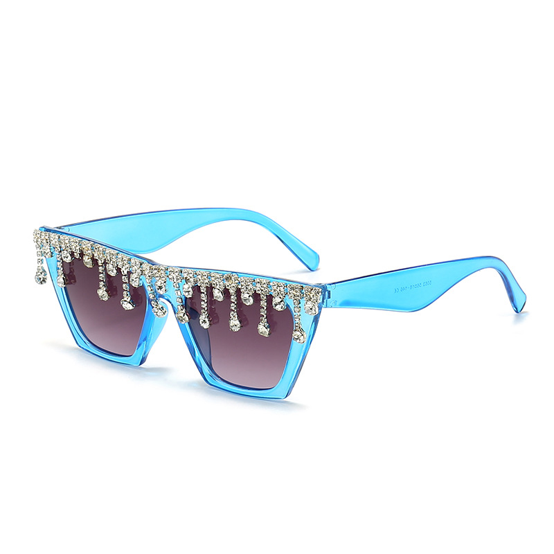 Large Frame Diamond Set Fashion Versatile Party Sunglasses