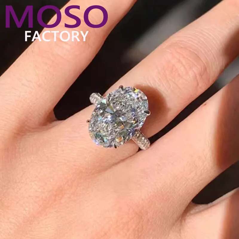 1 2 3 4 5 Carat solid 9K White Gold Ring luxurious Oval shape moissanite Diamonds Women Wedding Party Engagement Ring Classi