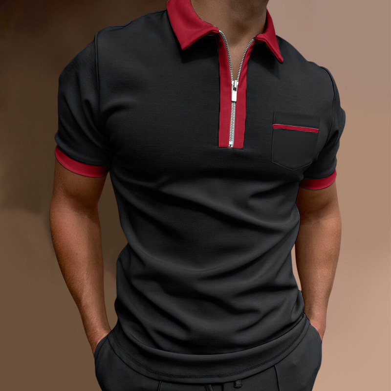 2025 Summer Mens T-shirt Mens Polo Half Zipper tshirts for mens