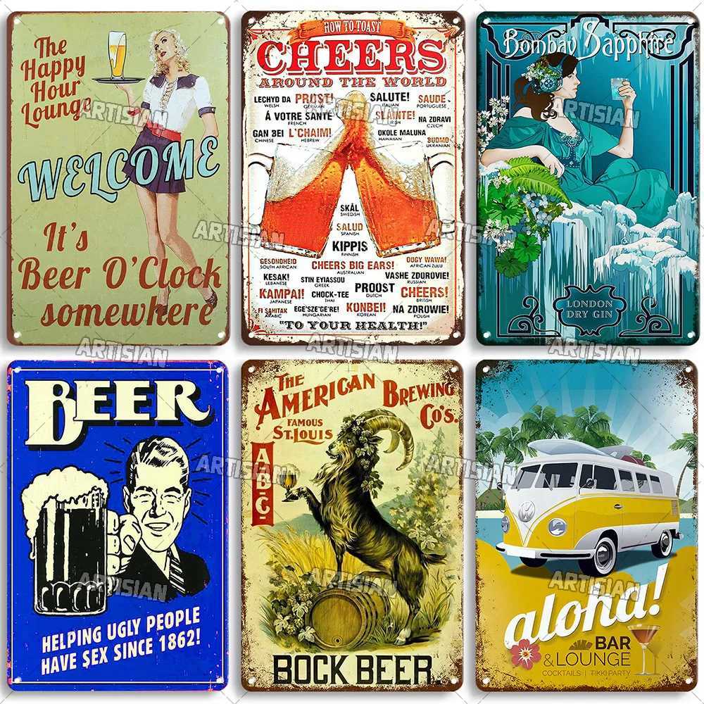 Rusty Metal Tin Sign Beer Metal Plaque Decorative Plate Aged Bar Home Metal Signs Tequila Metal Plate Funny Industrial DecorM251114