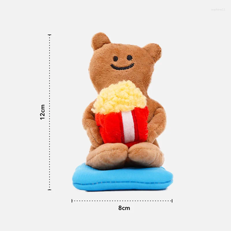 Update Cute Popcorn Bear Pet Toy Simulation Sounding Dog Toys Entertainment Interactive Dolls For Dogs And Cats Supplies