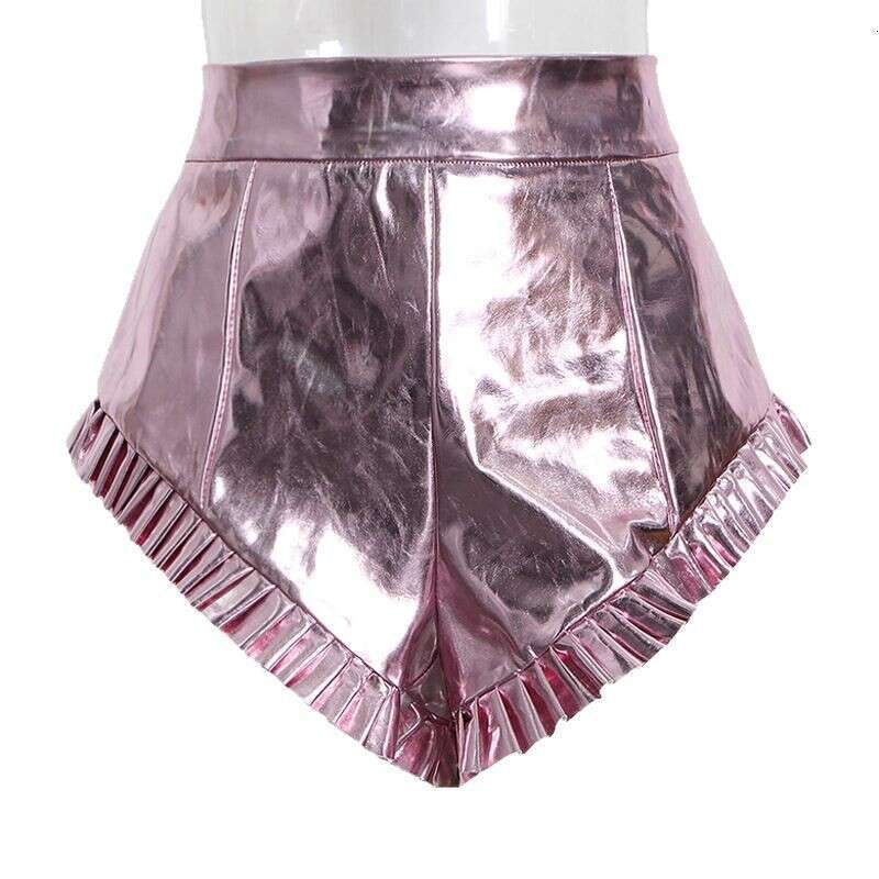 Designer Chic Spicy Girl Solid Color High-Waist Shorts - Trendy Wrinkle Pattern for a Fashionable Summer Look